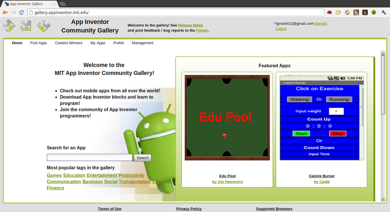 MIT App Inventor Gallery